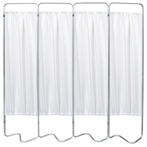 4 Section Beamatic Privacy Screen with Vinyl Panels, White